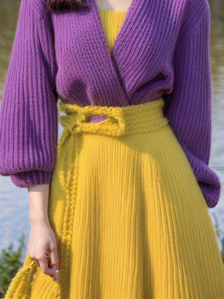 Purple Splicing Yellow Ankle-L - огляд і ціна Yellow Winter Clothing