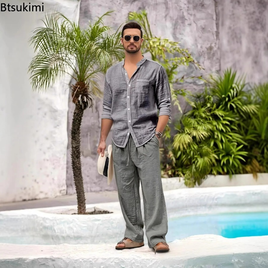 New Men's Casual Cotton Linen  - огляд і ціна Winter Clothing Men